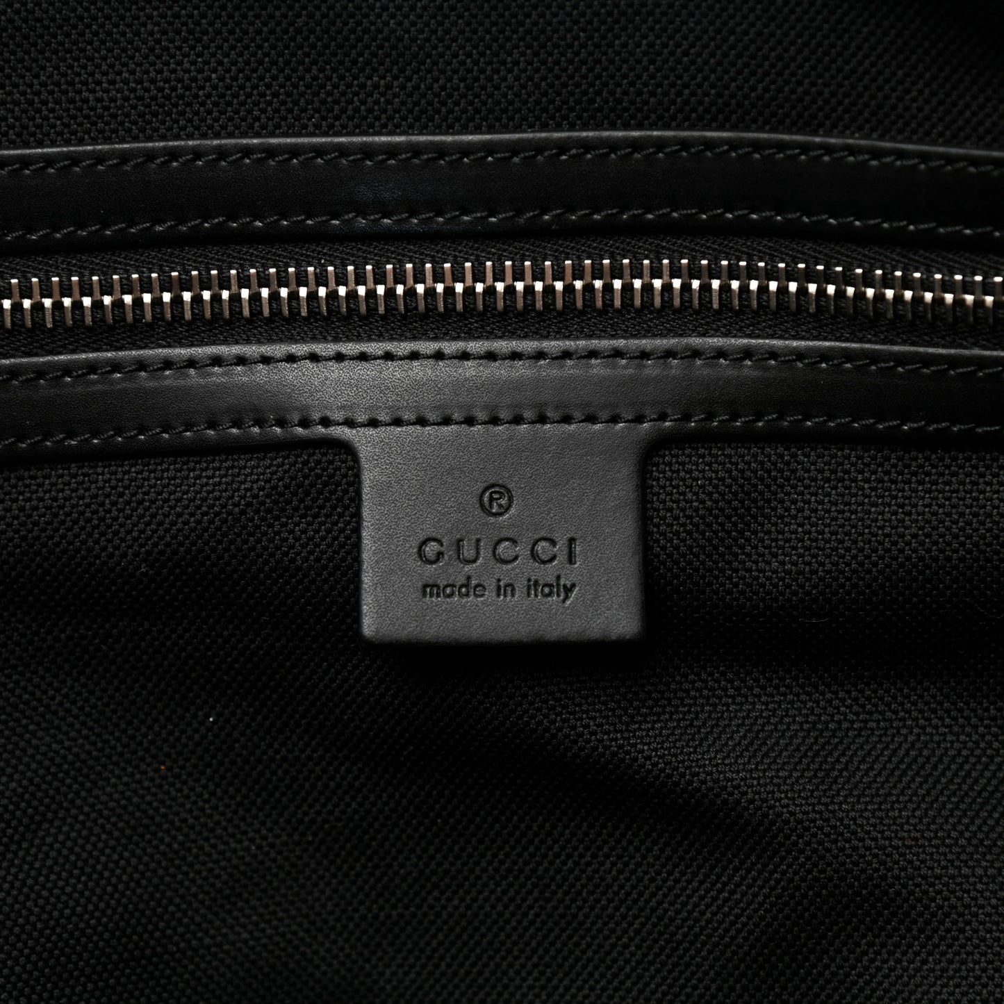Soft GG Supreme Monogram Appia Calfskin Web Large Carry On Duffle Bag Black Grey