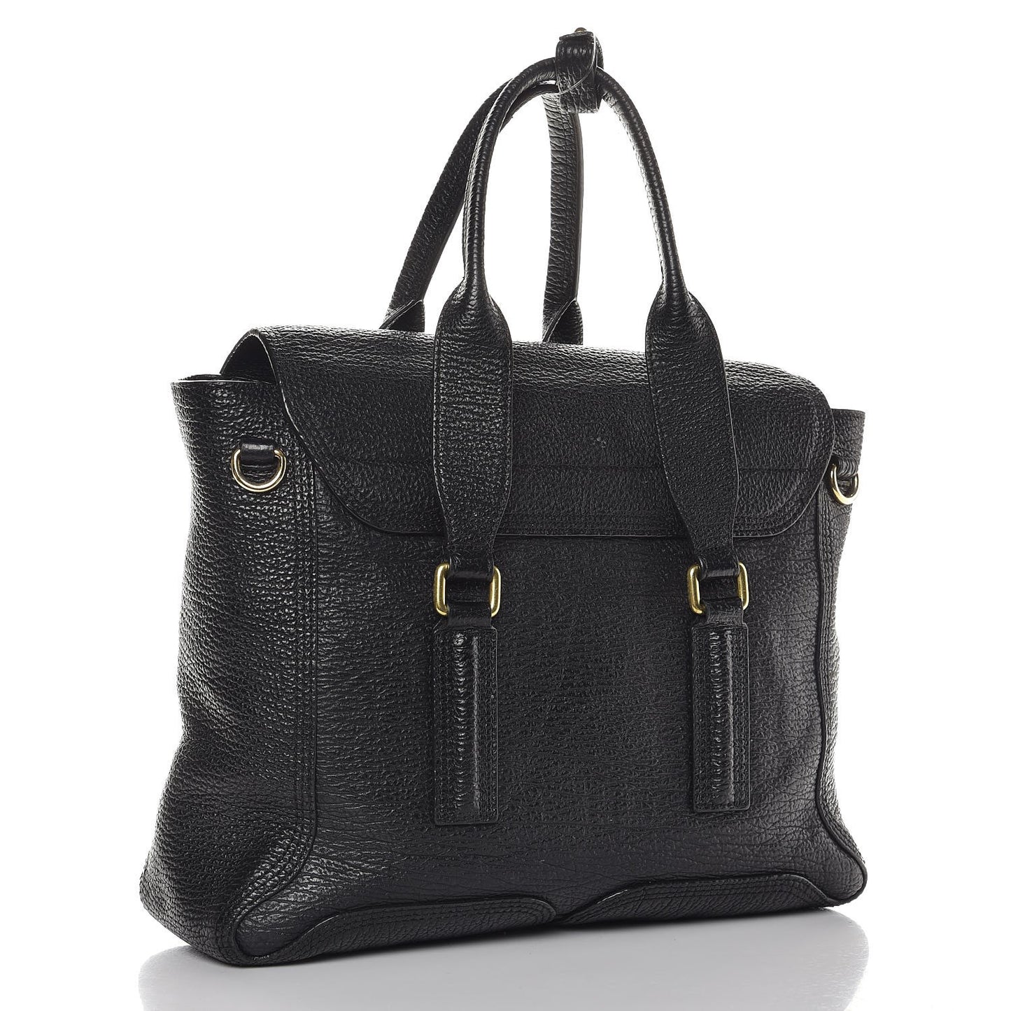 3.1 Textured Calfskin Medium Pashli Satchel Black