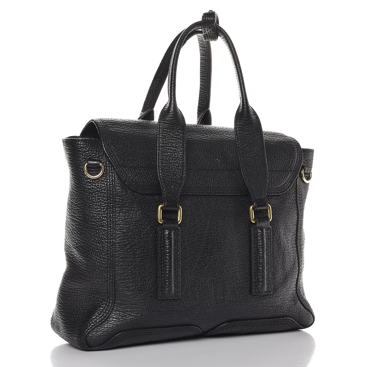 3.1 Phillip Lim 3.1 Textured Calfskin Medium Pashli Satchel Black 3 of 8