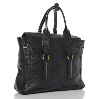 3.1 Phillip Lim 3.1 Textured Calfskin Medium Pashli Satchel Black 3 of 8