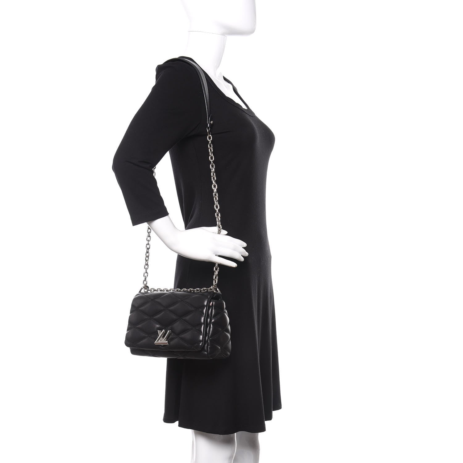 Louis Vuitton Lambskin Malletage GO-14 PM Black 2 of 11