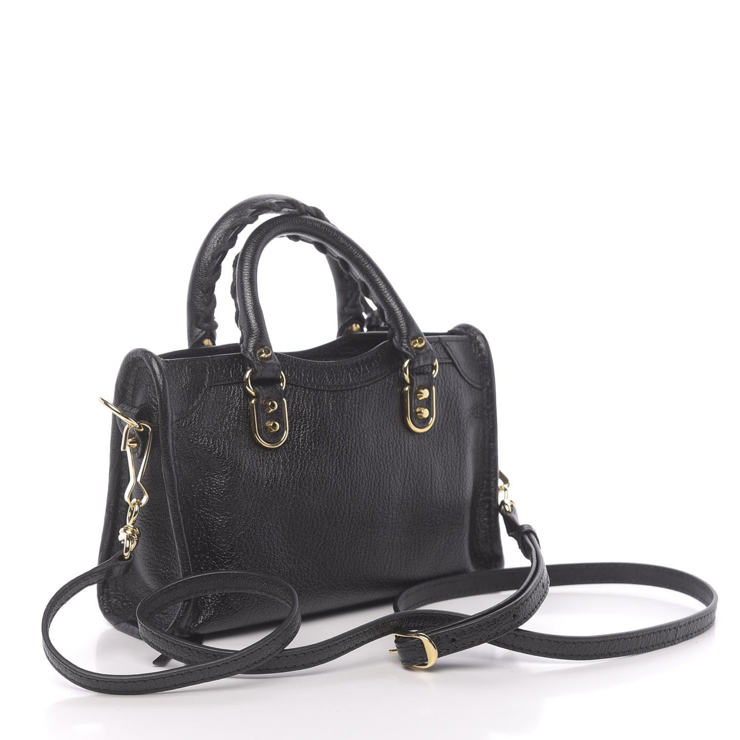 Chevre Gold Metallic Edge Hardware Nano City Black