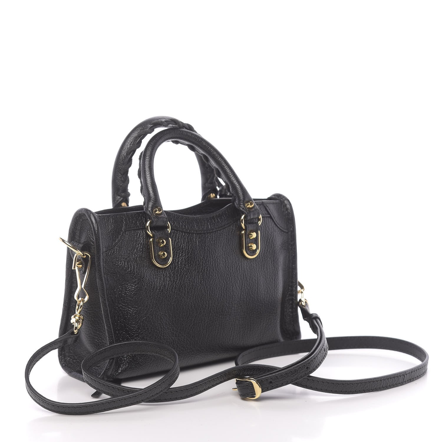 Balenciaga Chevre Gold Metallic Edge Hardware Nano City Black 3 of 10