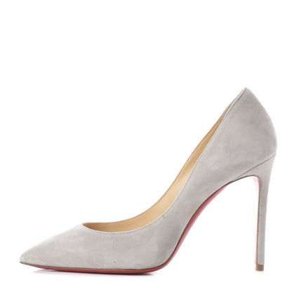 Christian Louboutin Suede Pigalle Follies 100 Pumps 38 Fume 1 of 7