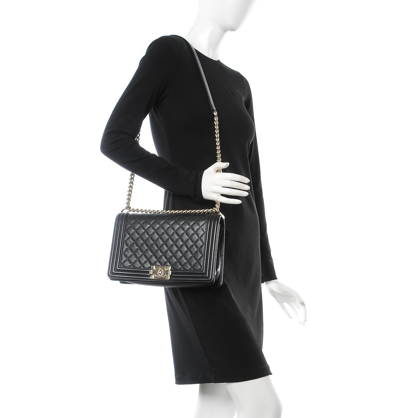 Caviar Quilted New Medium Boy Flap Black