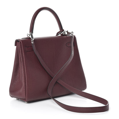 Hermes Togo Kelly Retourne 25 Bordeaux 3 of 37