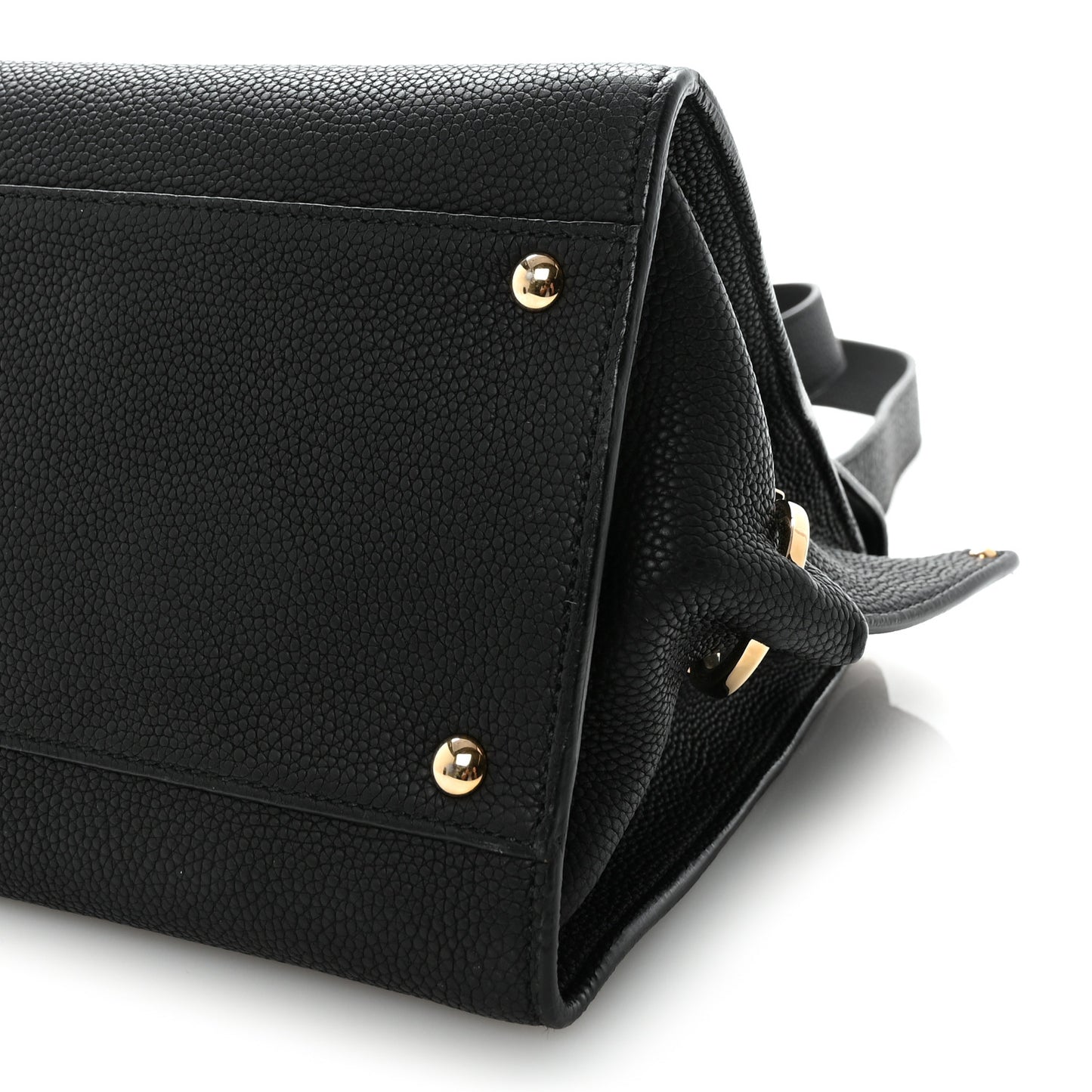 Grained Calfskin Medium Sofia Satchel Black