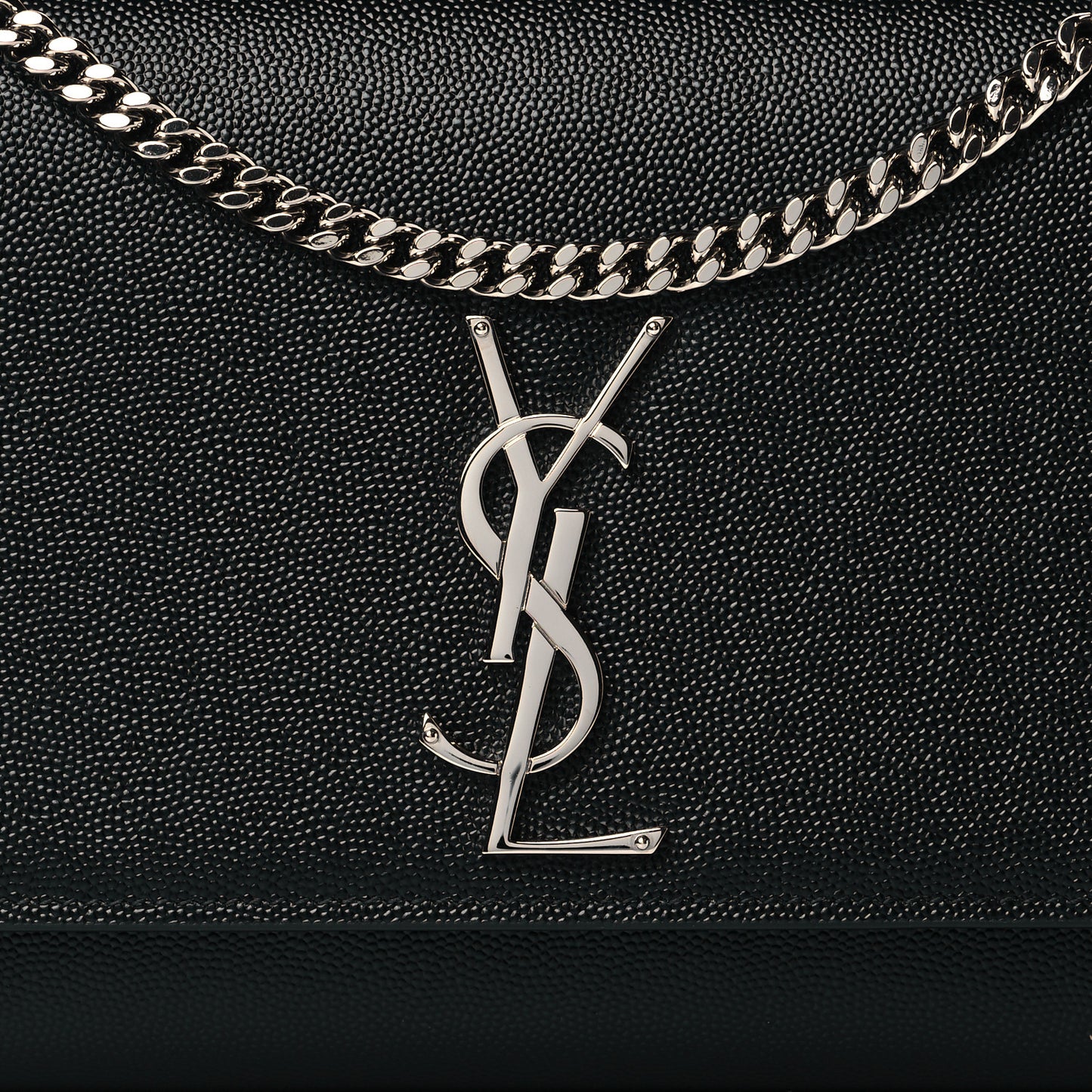 Grain De Poudre Medium Classic Monogram Kate Satchel Black