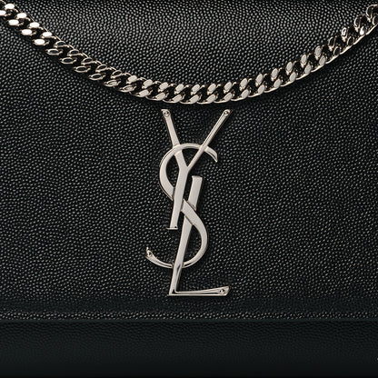 Saint Laurent Grain De Poudre Medium Classic Monogram Kate Satchel Black 8 of 10