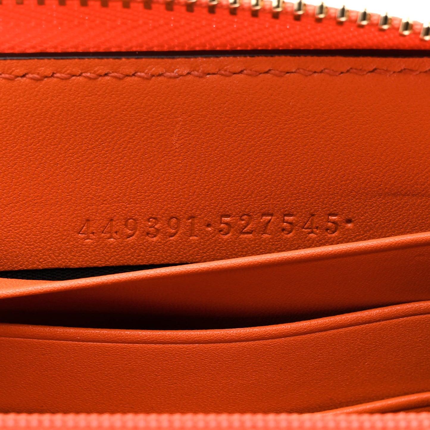 Microguccissima Zip Around Wallet Sun Orange