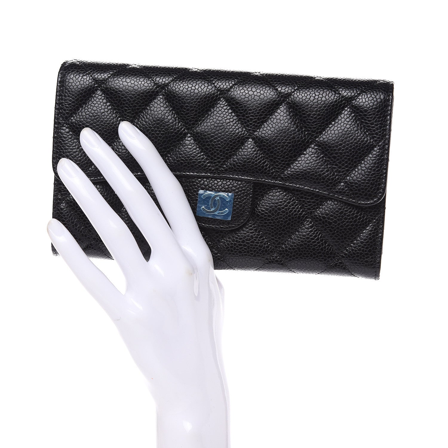 Chanel Caviar Quilted Large Flap Wallet Black 2 of 8