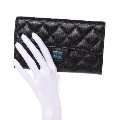 Chanel Caviar Quilted Large Flap Wallet Black 2 of 8