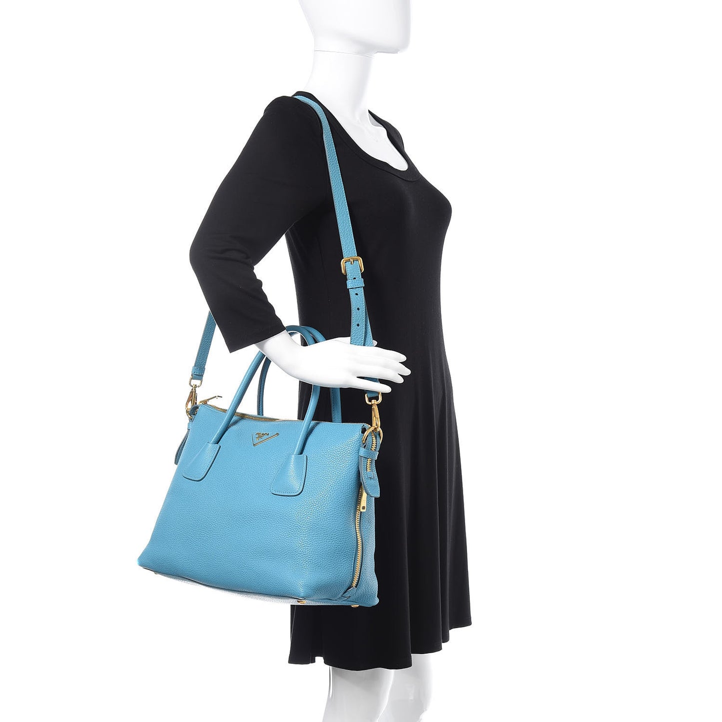 Vitello Daino Tote Voyage Turchese