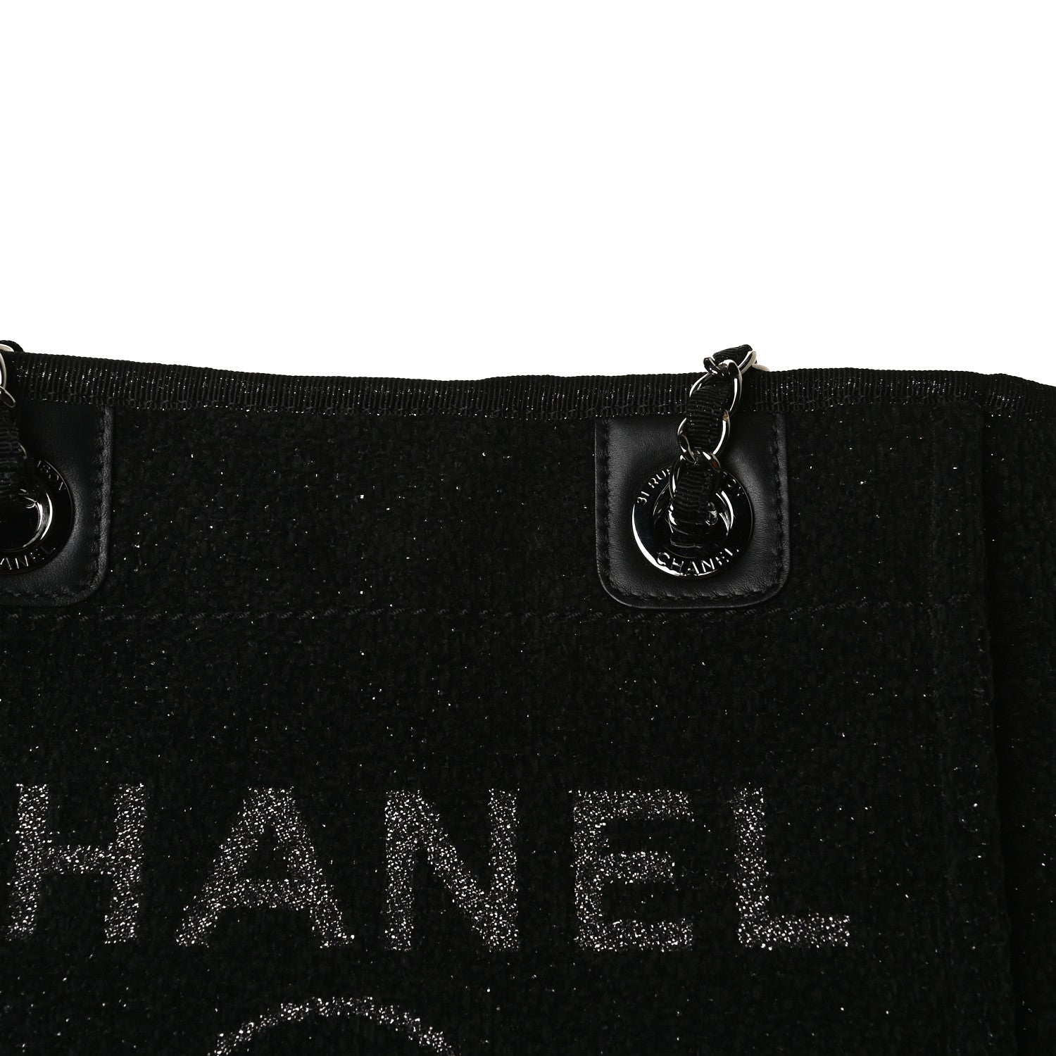 Chanel Lurex Boucle Mini Deauville Tote Black 12 of 16