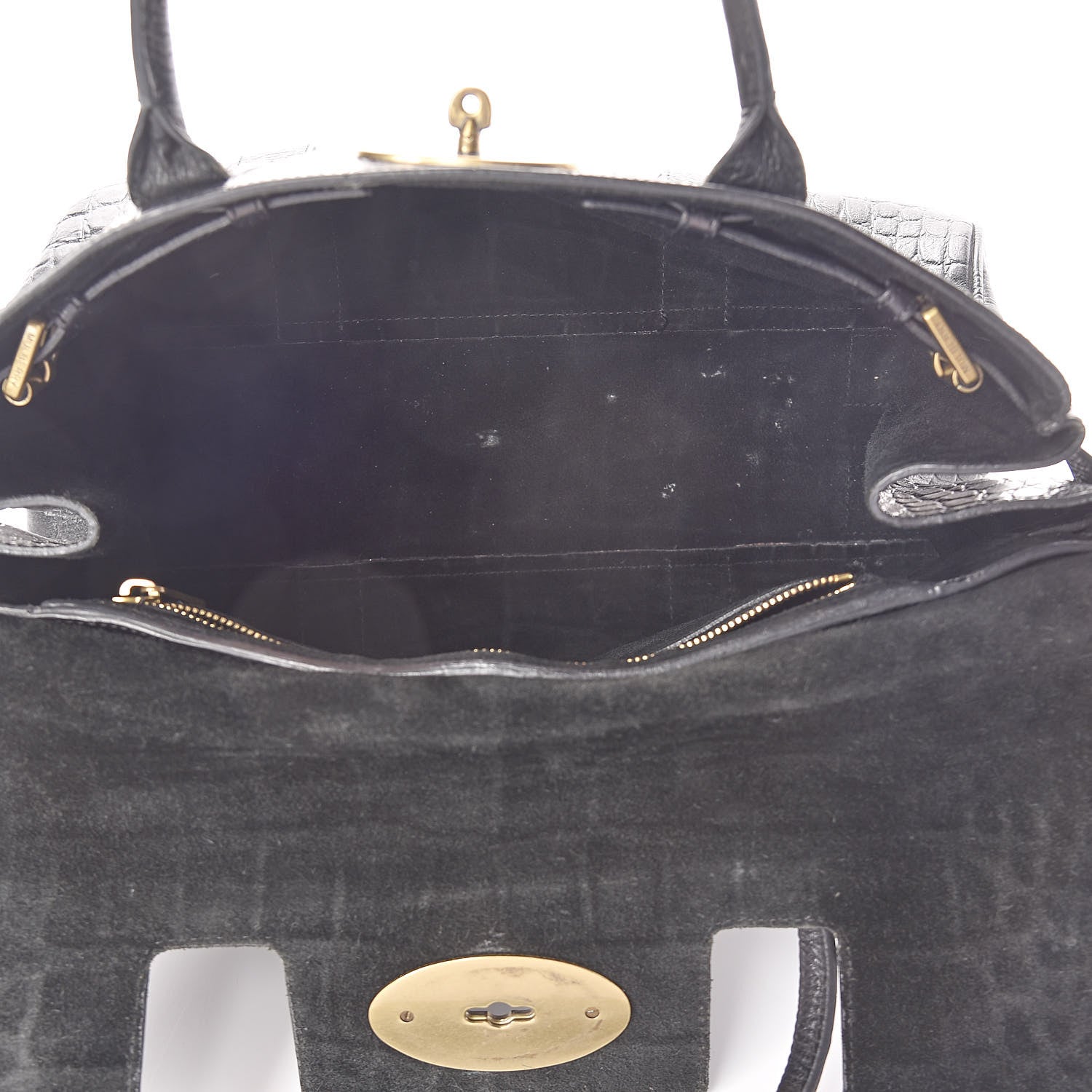 Mulberry Calfskin Crocodile Embossed Bayswater Black 5 of 10