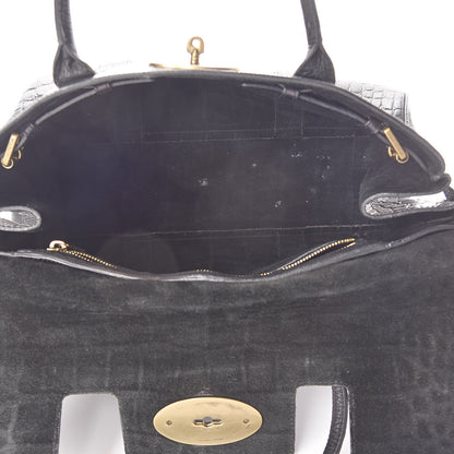 Mulberry Calfskin Crocodile Embossed Bayswater Black 5 of 10