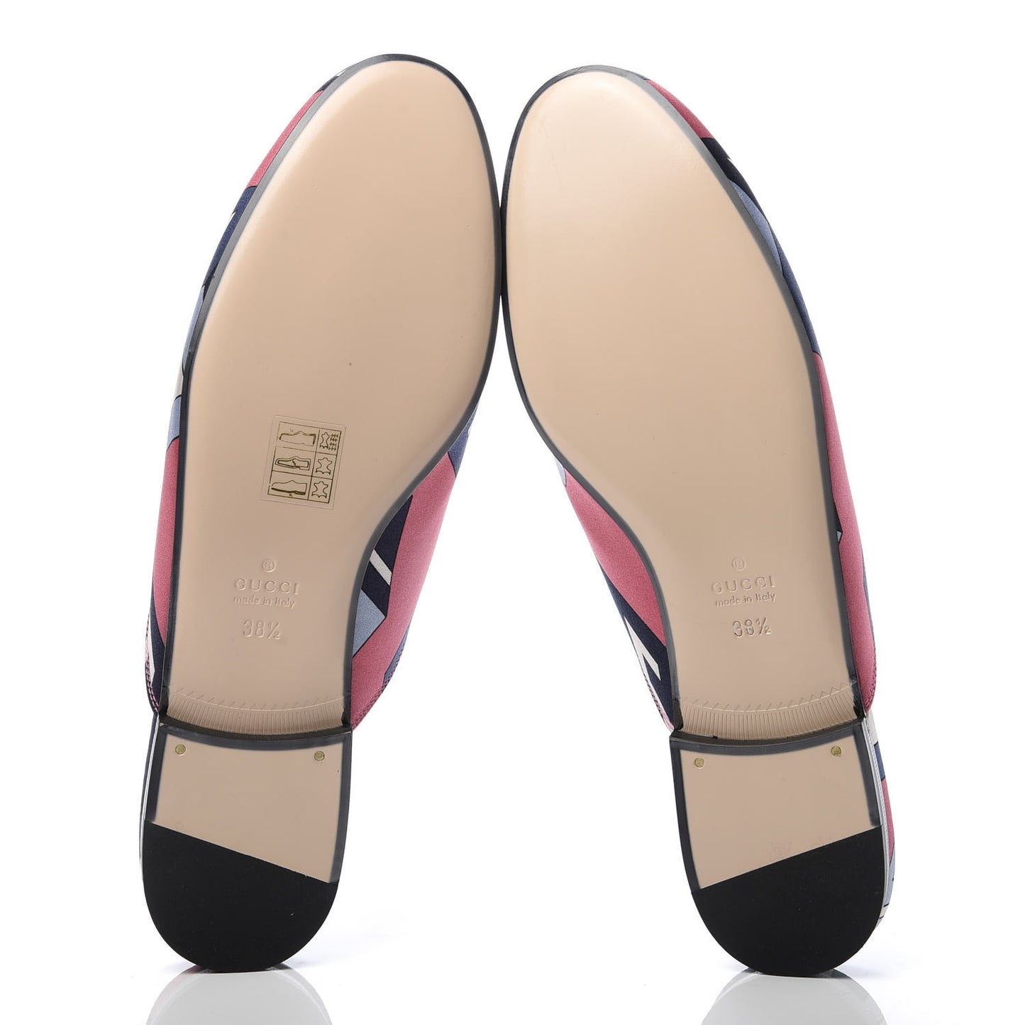 Satin GG Wallpaper Womens Princetown Slippers 38.5 Pink Flamboyant Blue Black