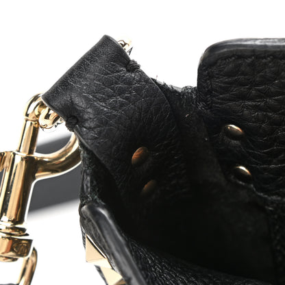 Valentino Garavani Pebbled Calfskin Mini Rockstud Flip-Lock Messenger Bag Black 12 of 14