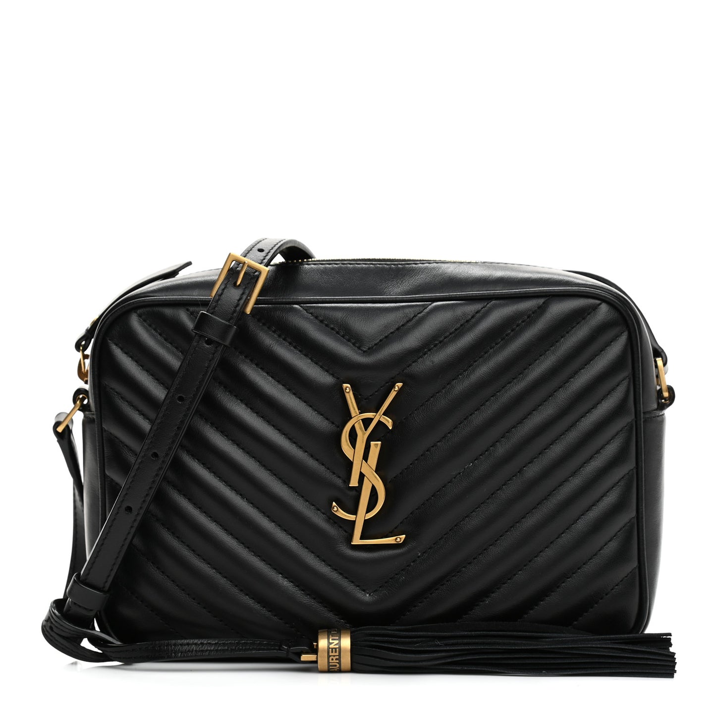 Calfskin Matelasse Monogram Lou Camera Bag Black