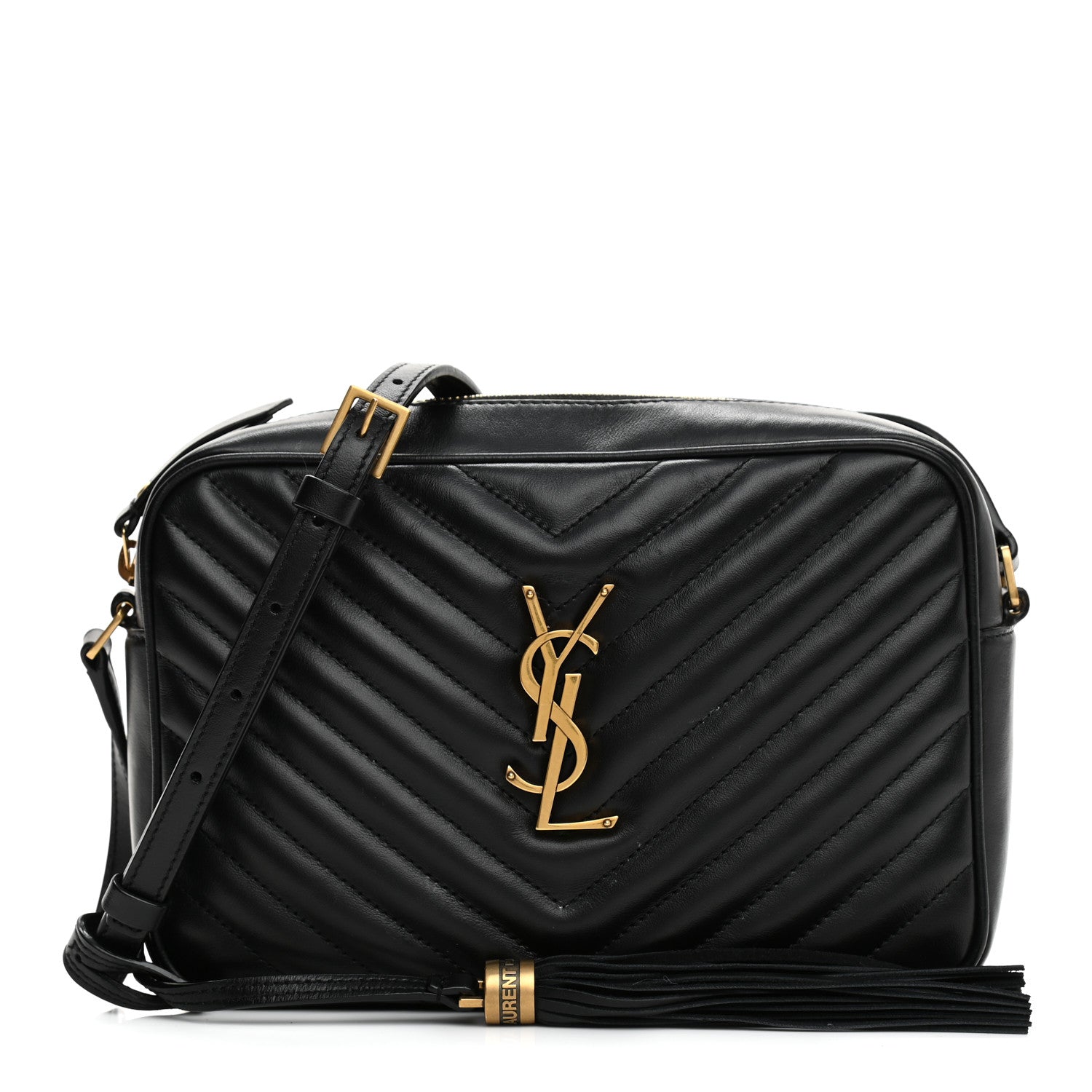 Saint Laurent Calfskin Matelasse Monogram Lou Camera Bag Black 1 of 12