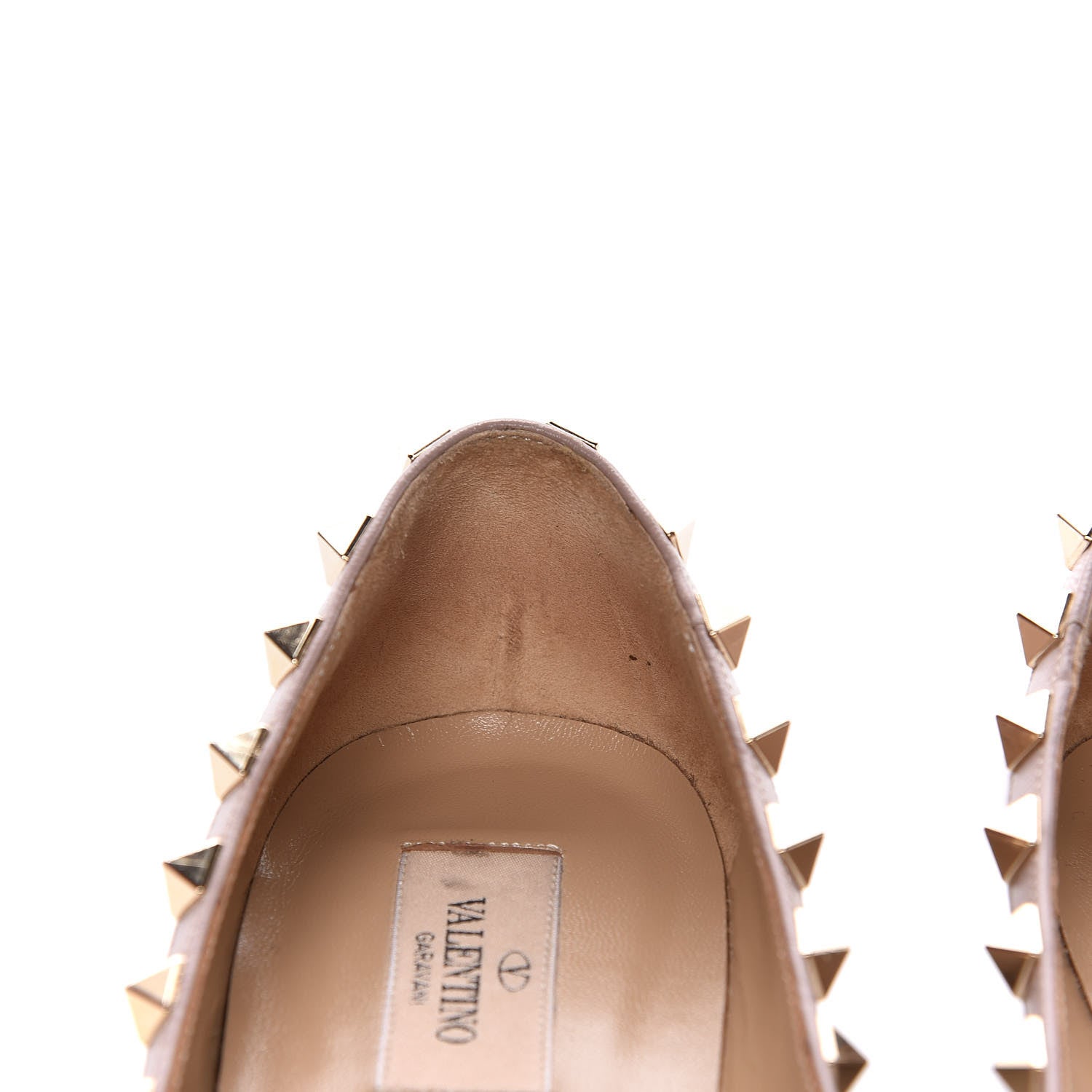 Valentino Garavani Patent Rockstud Ballerina Flats 37.5 Poudre 11 of 17