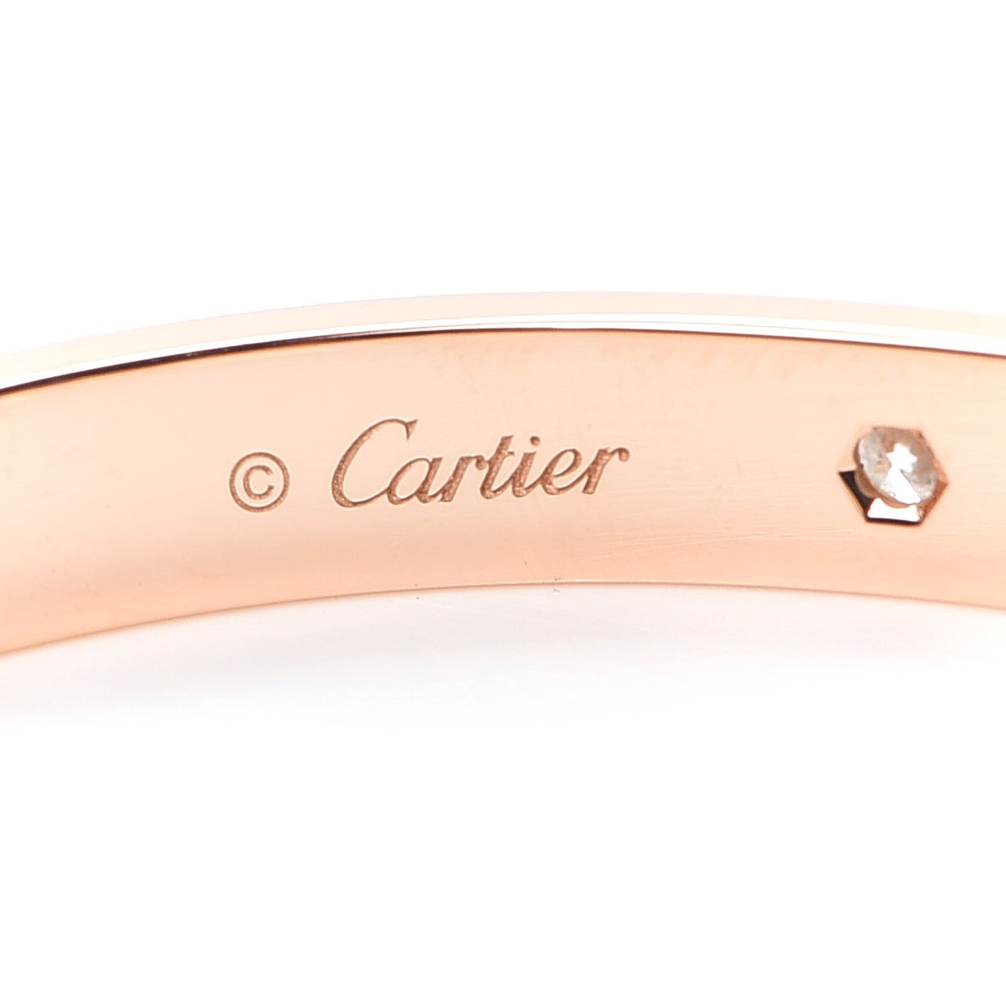 18K Pink Gold 4 Diamond LOVE Bracelet 17