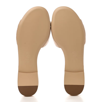Chanel Lambskin Quilted CC Turnlock Sandals 39 Beige 5 of 9