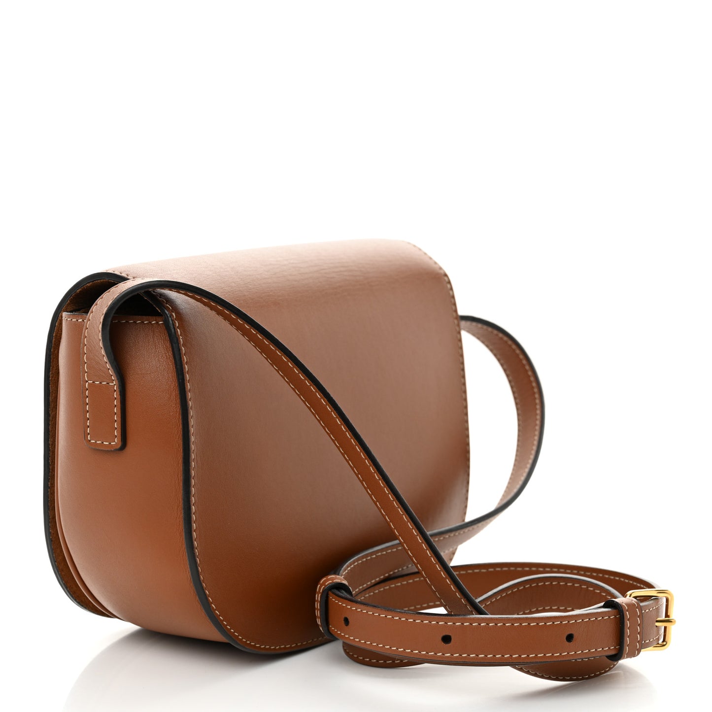 Smooth Calfskin Cuir Triomphe Folco Crossbody Bag Tan