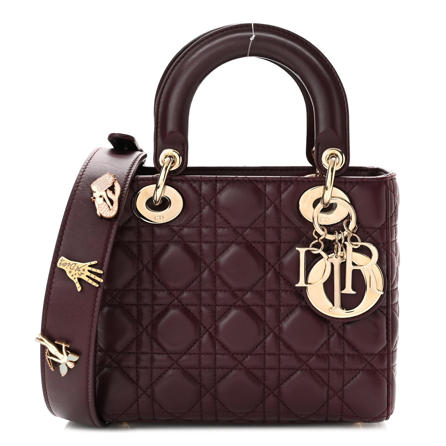 Lambskin Cannage Small Lucky Badges My Lady Dior Plum