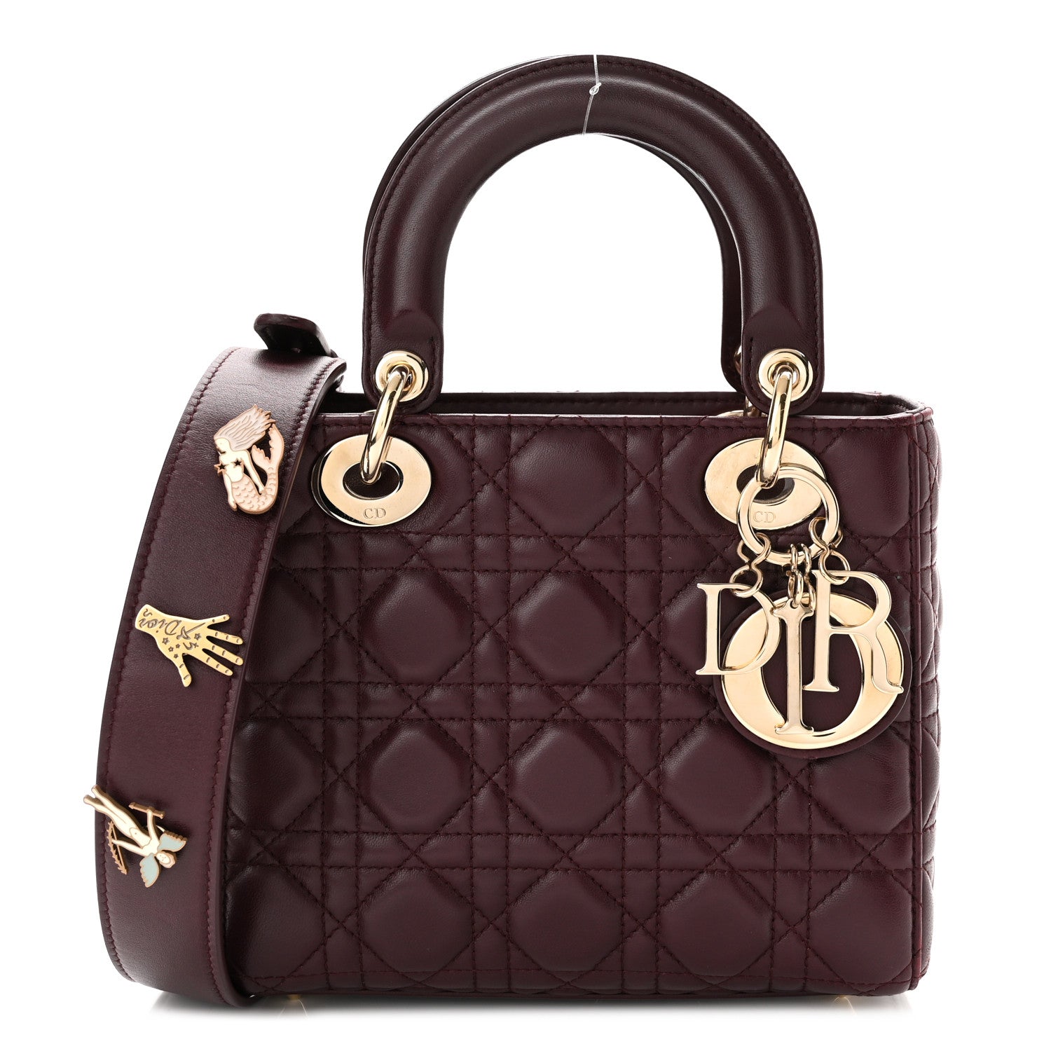 Christian Dior Lambskin Cannage Small Lucky Badges My Lady Dior Plum 1 of 9