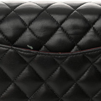 Chanel Lambskin Quilted Medium Double Flap Black 15 of 16