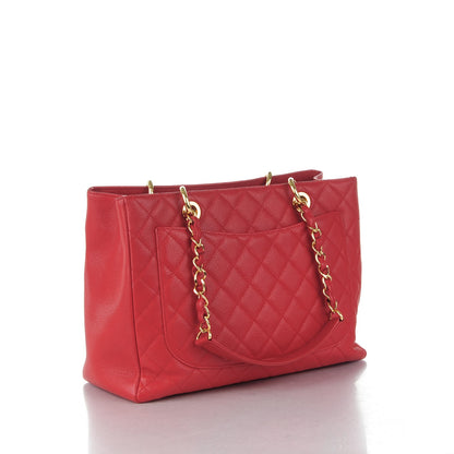 Chanel Caviar Quilted Grand Shopping Tote GST Rouge 3 of 7