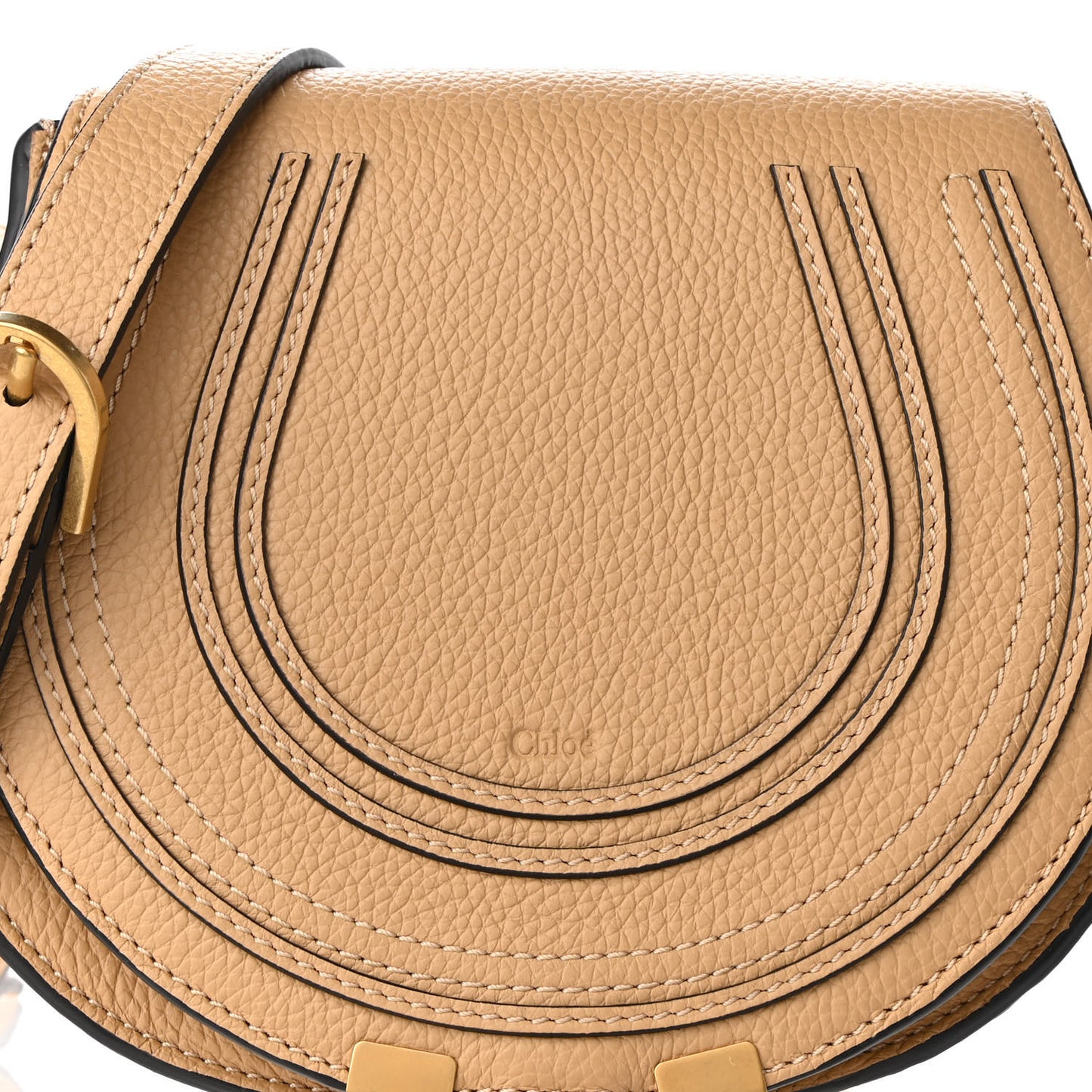 Calfskin Mini Marcie Round Crossbody Bag Nude