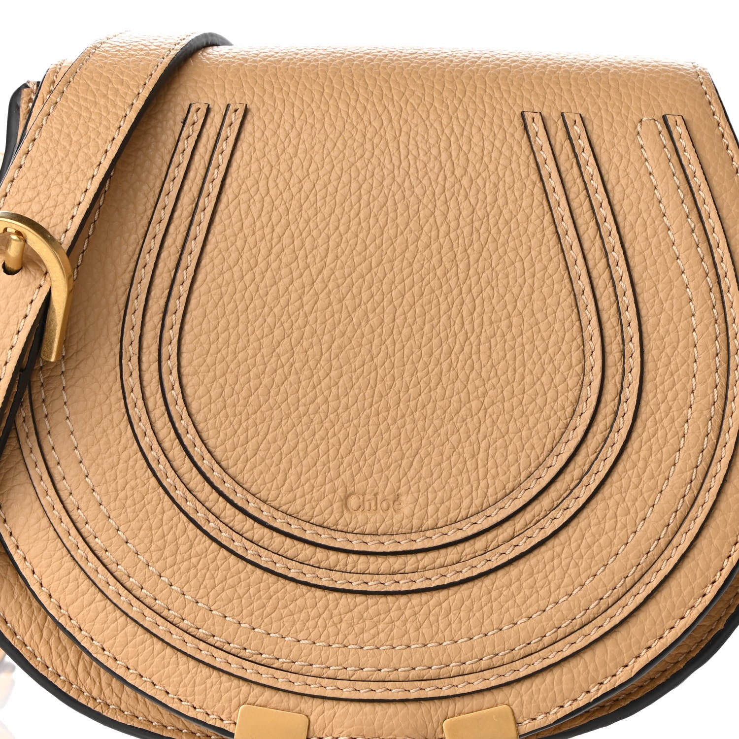 Chloe Calfskin Mini Marcie Round Crossbody Bag Nude 7 of 8
