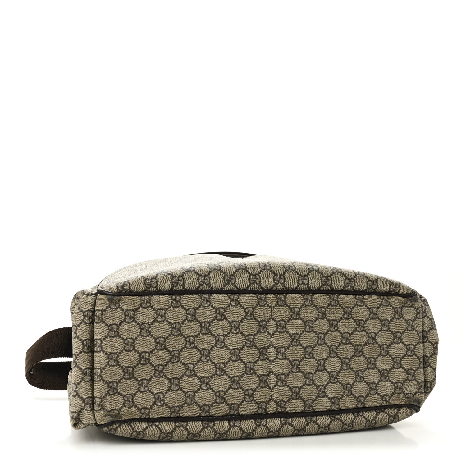 Gucci Monogram Natural Pigskin Large Diaper Bag Beige Ebony Cocoa Dark Chocolate 4 of 15