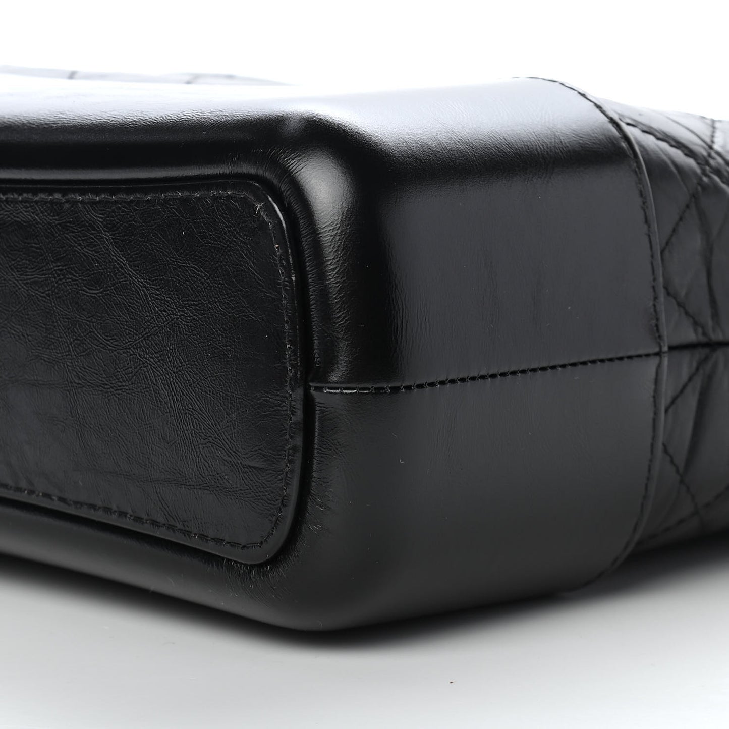 Aged Calfskin Quilted Medium Gabrielle Hobo Black
