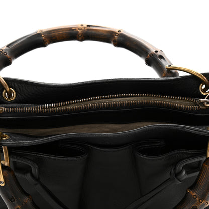 Gucci Calfskin Bamboo Handle Tote Black 11 of 13