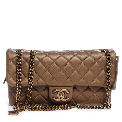 Chanel Calfskin Medium Crown Flap Gold 1 of 9