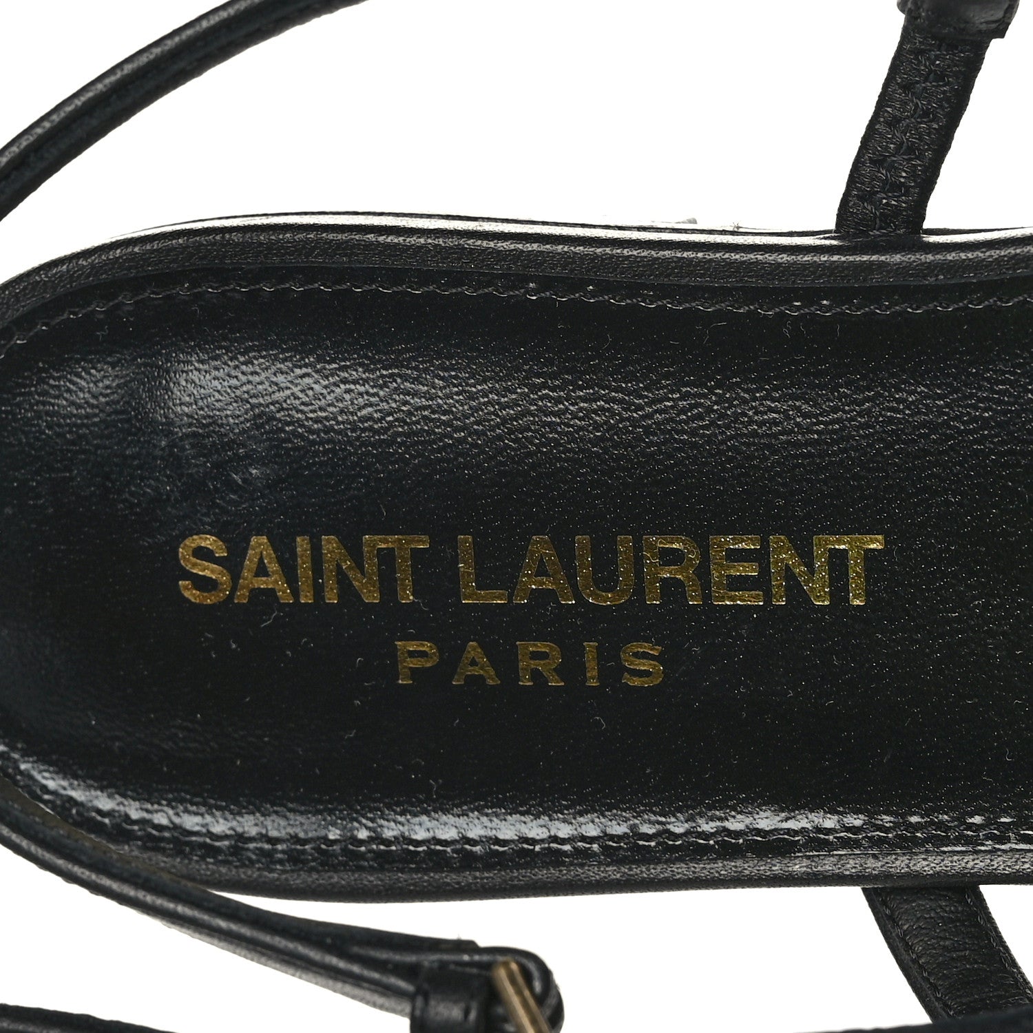 Saint Laurent Calfskin Cassandra Monogram Sandals 38 Black 7 of 8