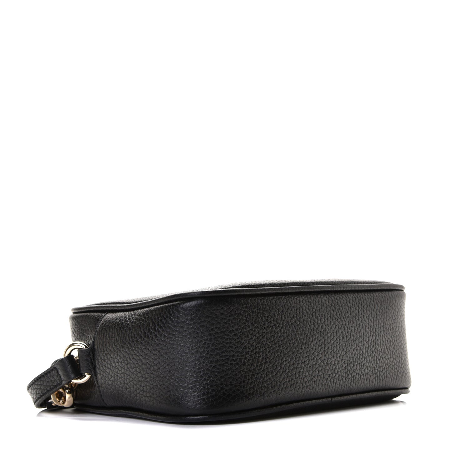 Pebbled Calfskin Small Soho Disco Bag Black