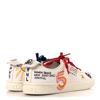 Chanel x Pharrell Williams Canvas Womens Sneakers 38 White Multicolor 5 of 8