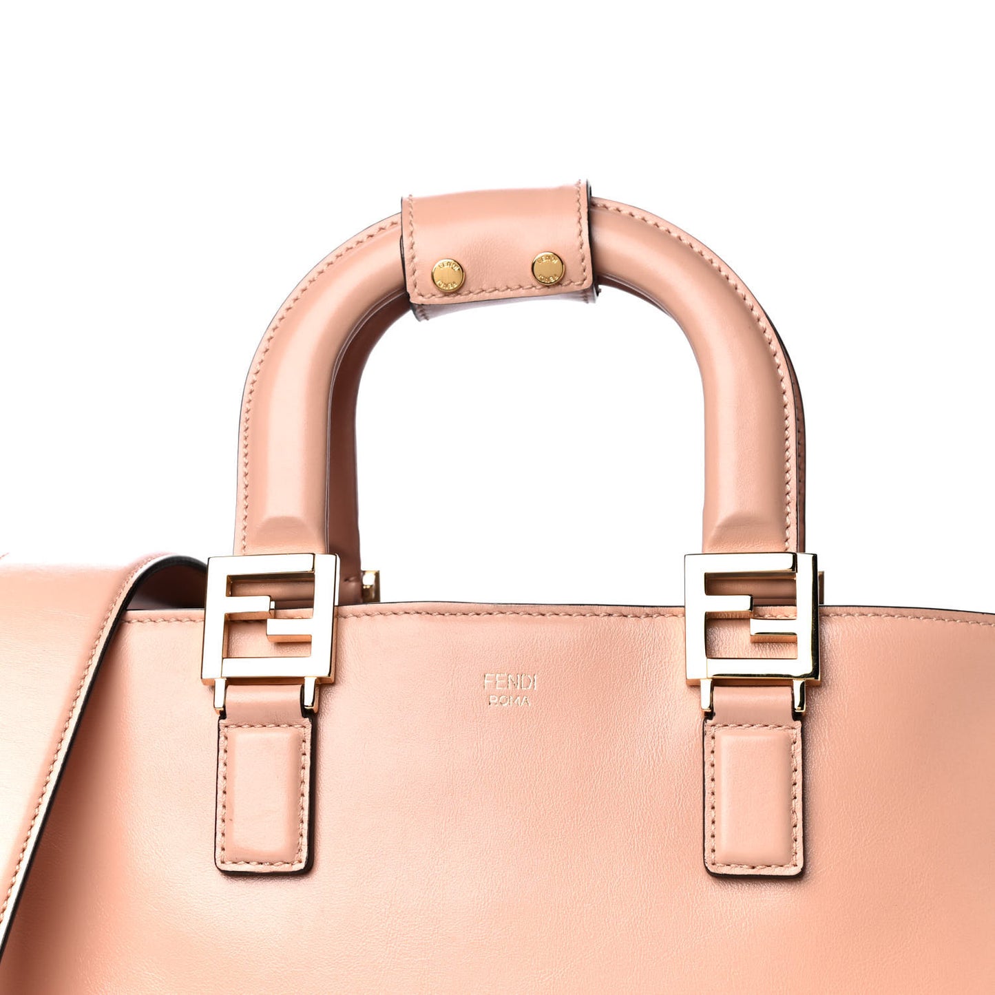 Vitello Glacier Small FF Tote Rosa Bourbon