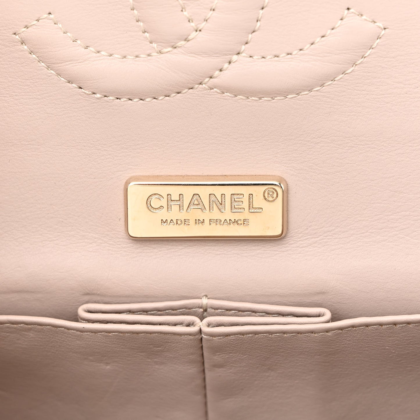Metallic Snakeskin Medium Double Flap Light Beige