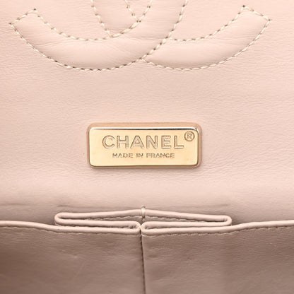 Chanel Metallic Snakeskin Medium Double Flap Light Beige 6 of 11