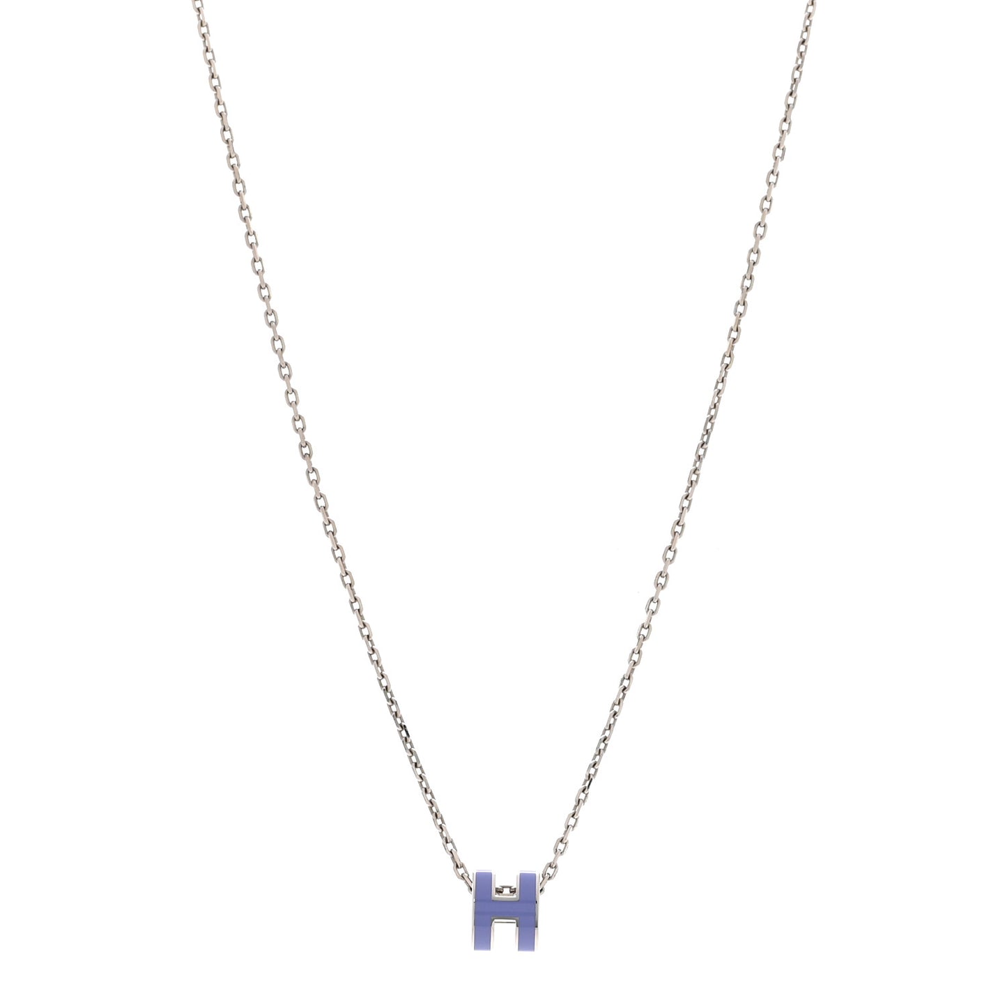 Lacquered Palladium Mini Pop H Pendant Necklace Lilas