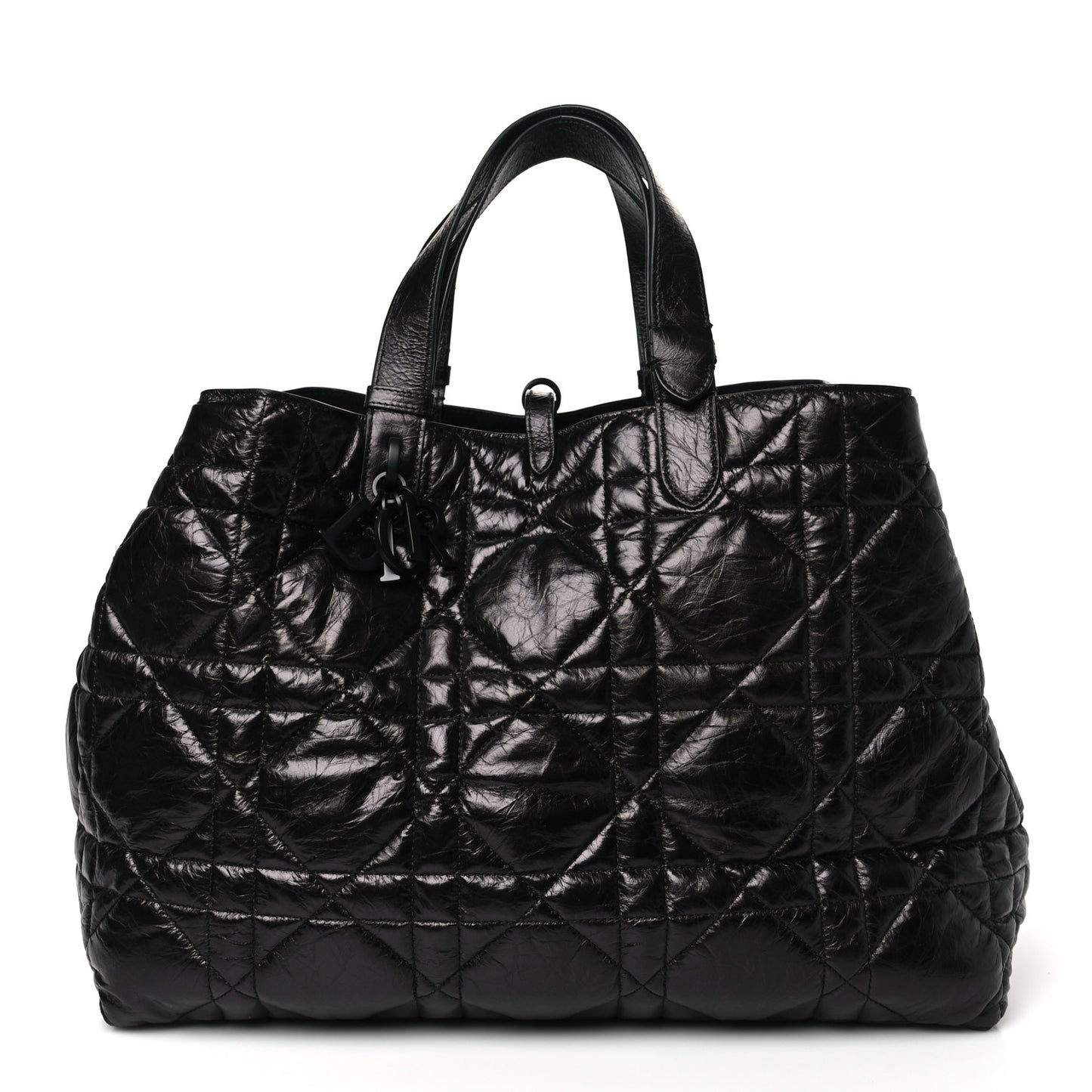 Crinkled Calfskin Macrocannage Large Toujours Black