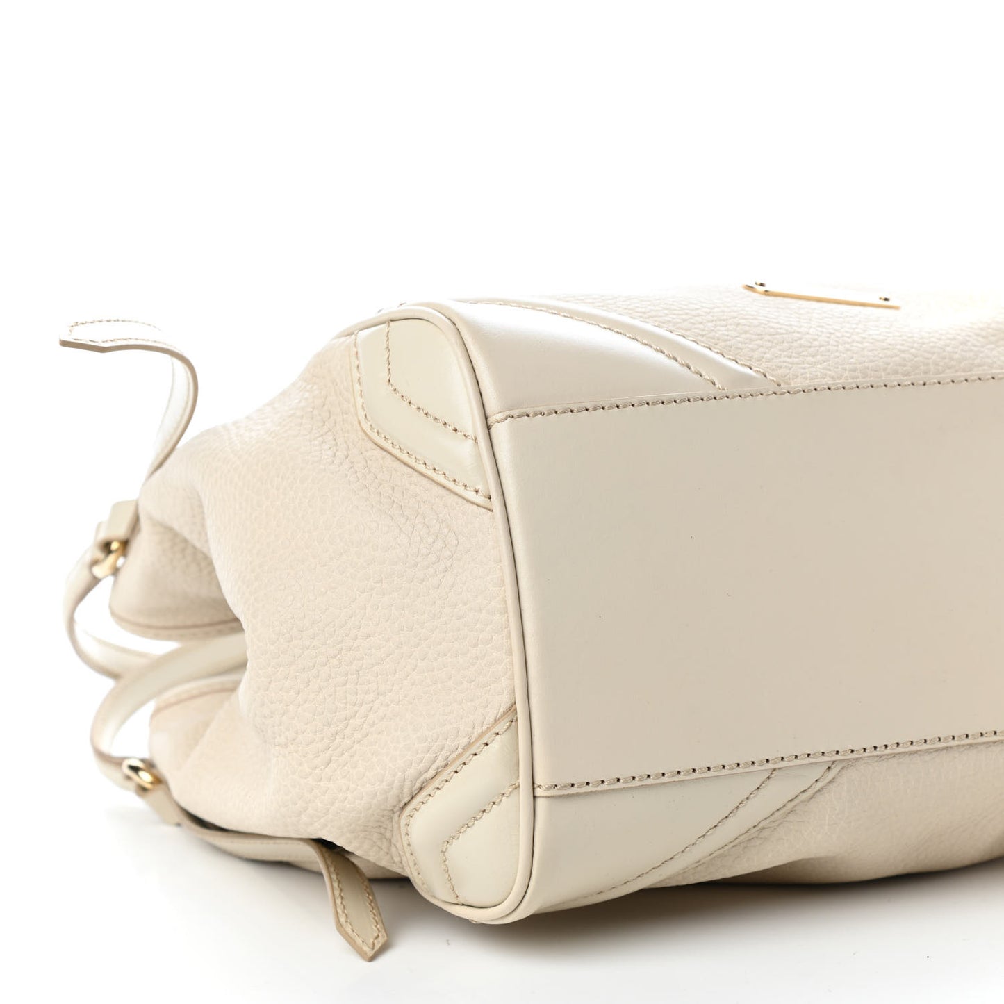 Grainy Calfskin Small Canterbury Tote Limestone