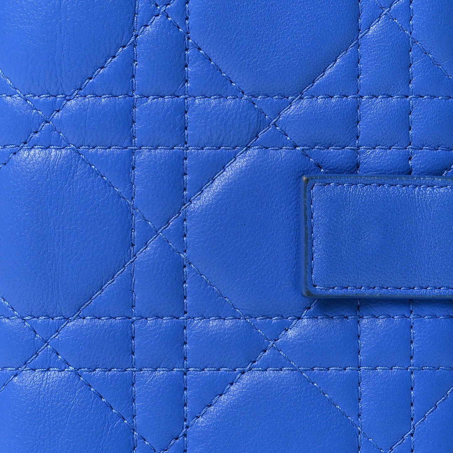 Lambskin Cannage Lady Dior Eden Wallet Blue