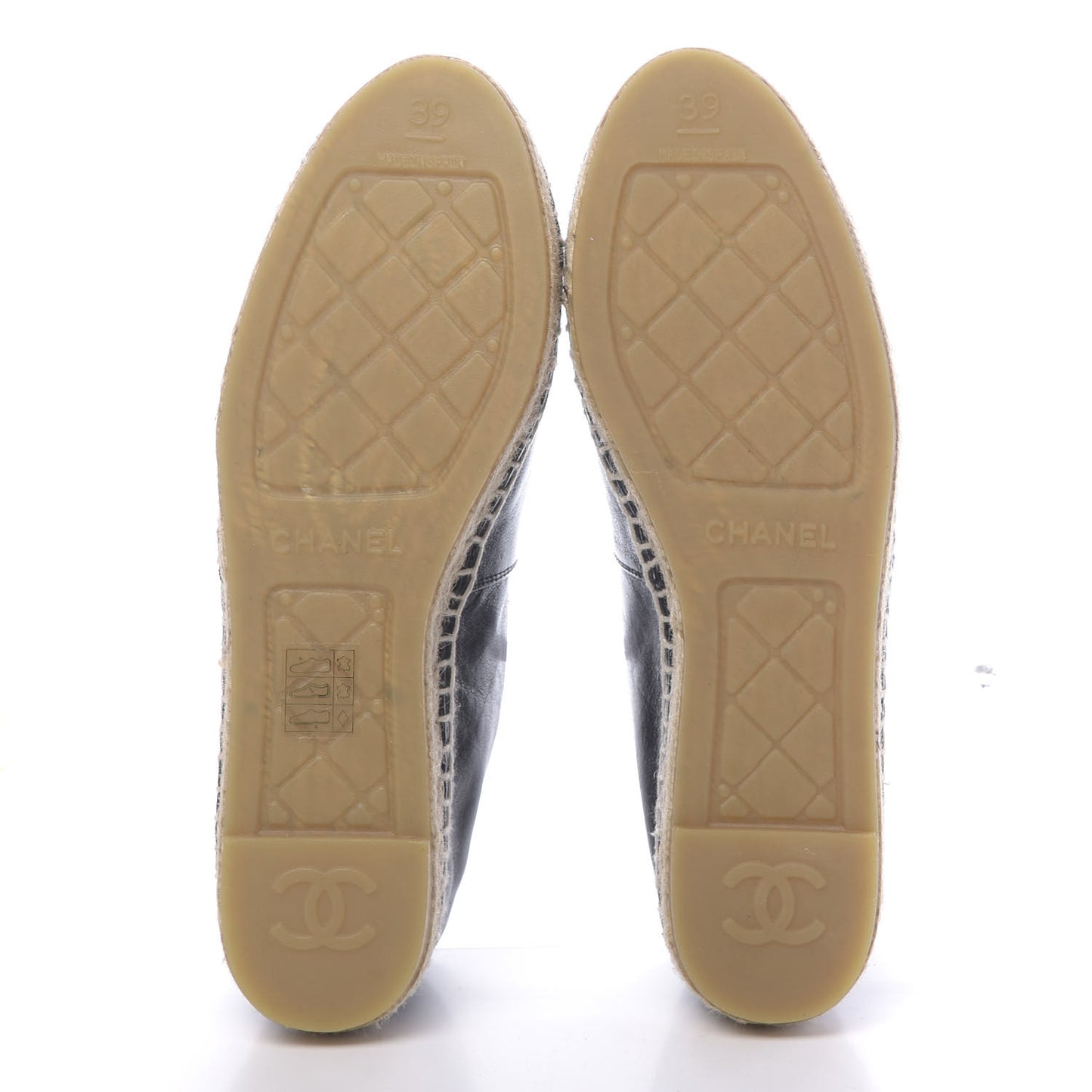 Calfskin Chain CC Espadrilles 39 Black