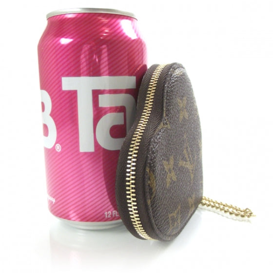 Monogram Leopard Coeur Heart Coin Purse Blanc Corail